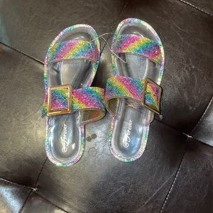 Colorful plastic sandals.